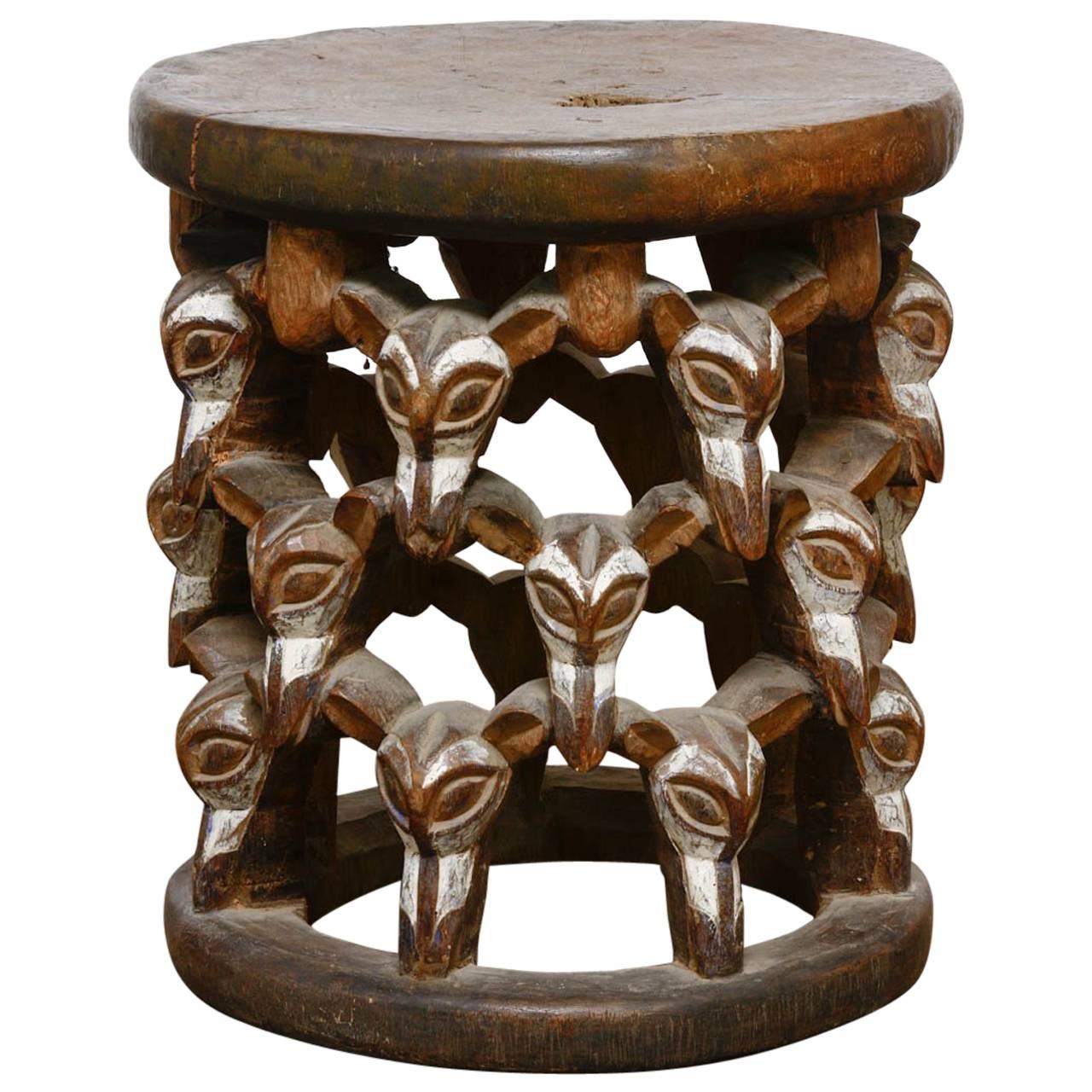 African Bamileke Stool or Drink Table from Cameroon