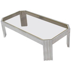 Aluminum Brass Glass Rectangular Coffee Table