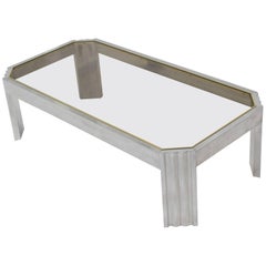 Aluminum Brass Glass Rectangular Coffee Table