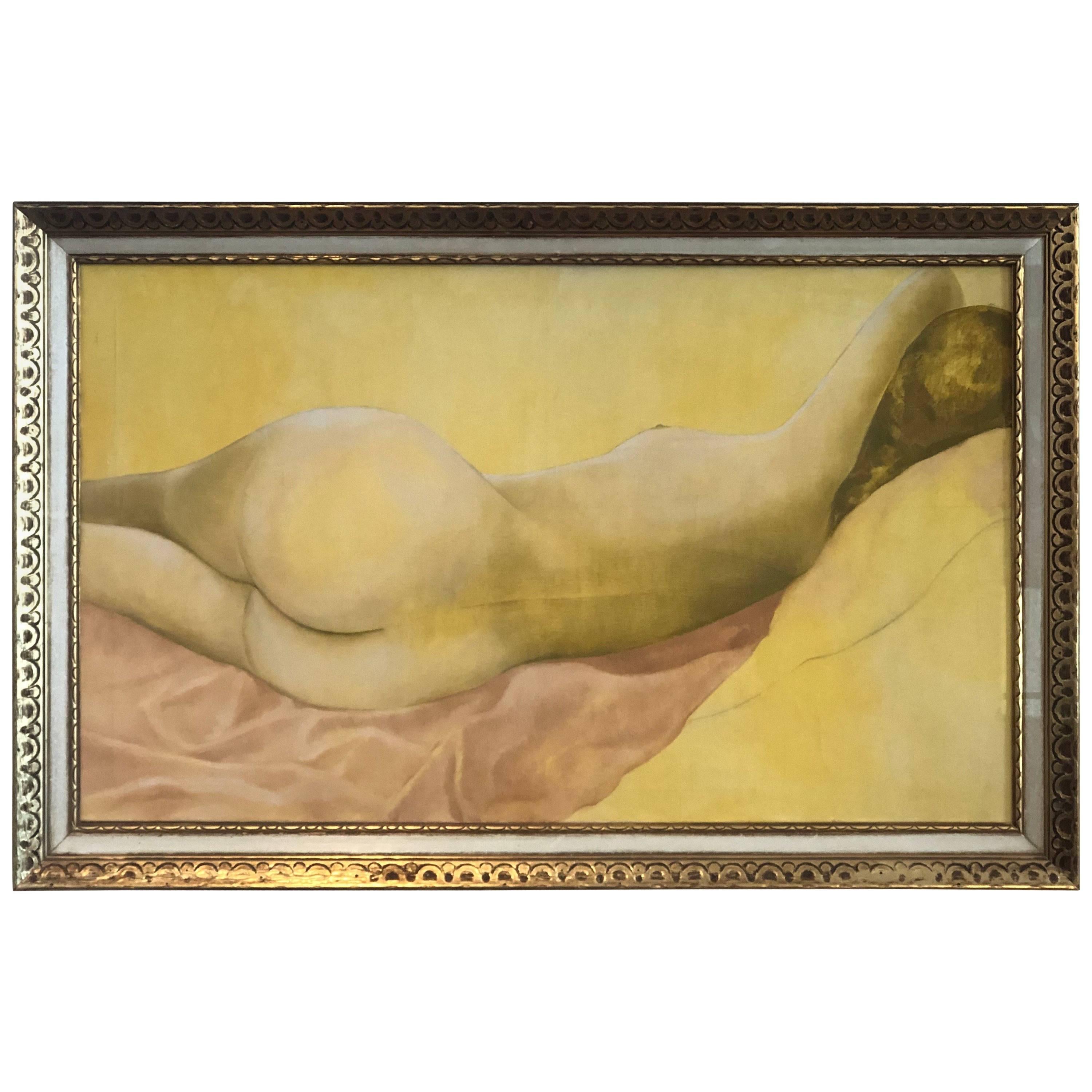 Mid-Century Nude Oil on Canvas by Stella Pettersen