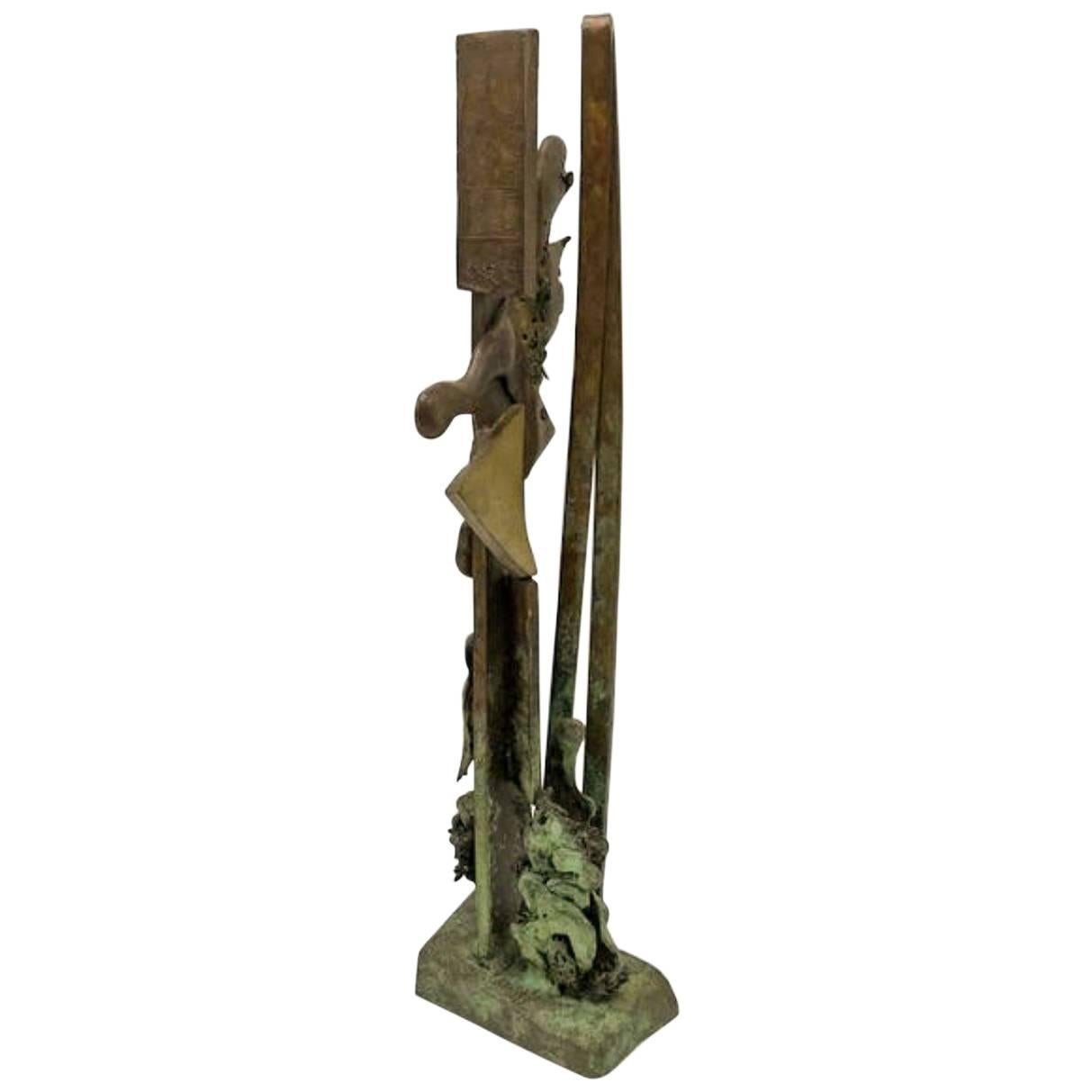 1960s Allegory of Man Midcentury Brutalist Bronze Sculpture