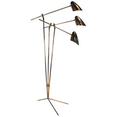 David Weeks Model '303' Articulated Brass Floor Lamp