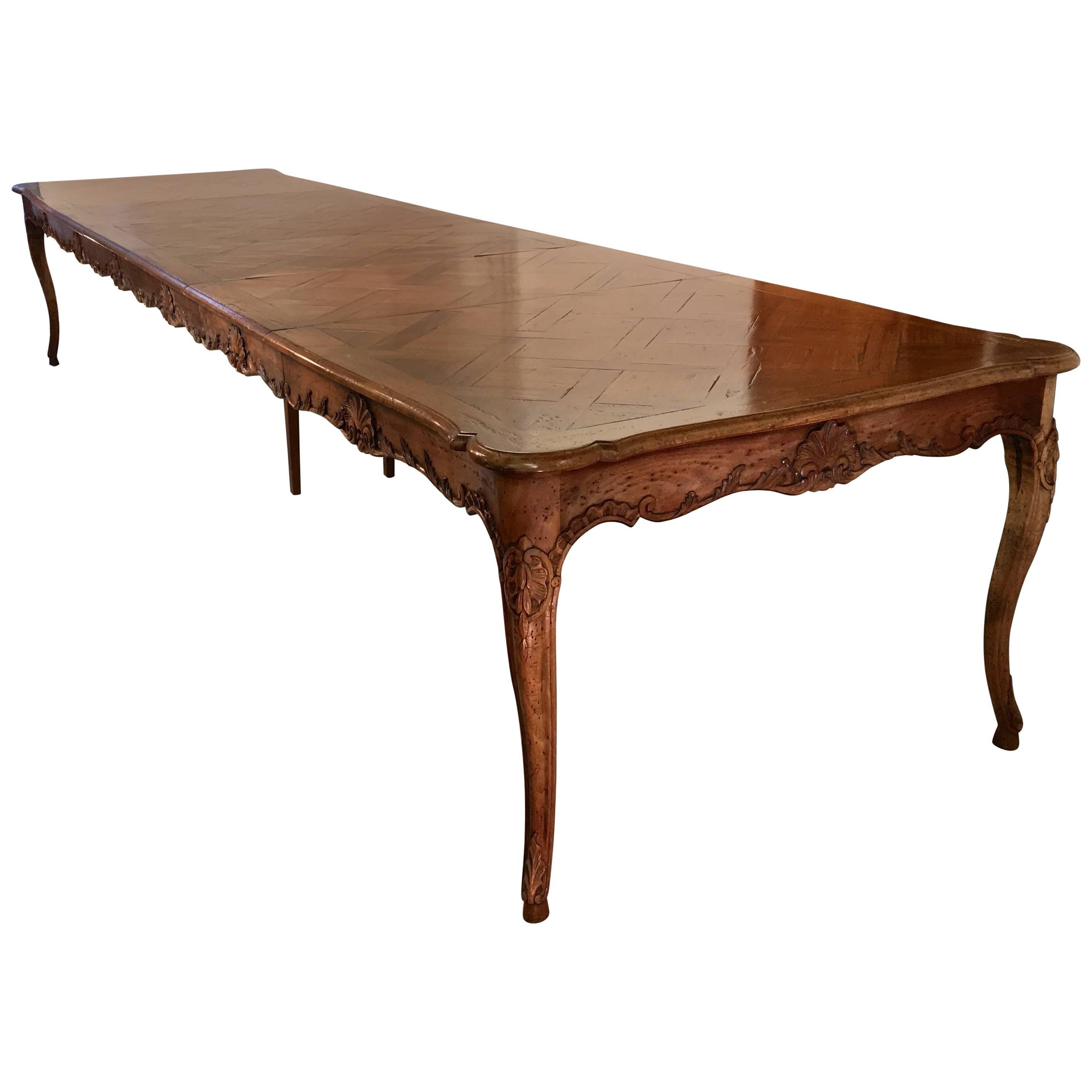 Don Ruseau Provincial Walnut Parquetry Dining Table Seats 12 (SATURDAY SALE)