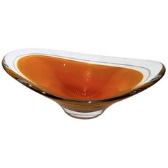 Signed Murano Colored Glass Dish