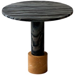 Strata Cocktail Table in Dune Yellow & Molten Black Marble by Raw Material