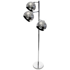 Three-Light Chrome Floor Lamp