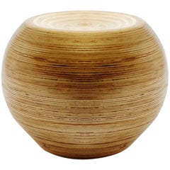 Bola Pouf in Sumaúma Plywood by Paulo Alves, Handcrafted in Brazil