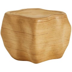 Pedra Pouf in Sumaúma Plywood by Paulo Alves, Handcrafted in Brazil
