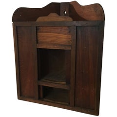 Antique Primitive Pine Corner Cabinet