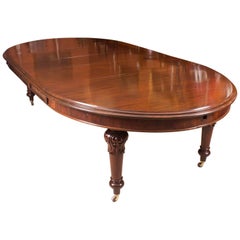 Antique Early Victorian Oval Extending Dining Table, 19th Century