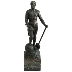 Estatua alemana de bronce de Adolf Muller-Crefeld, 1900