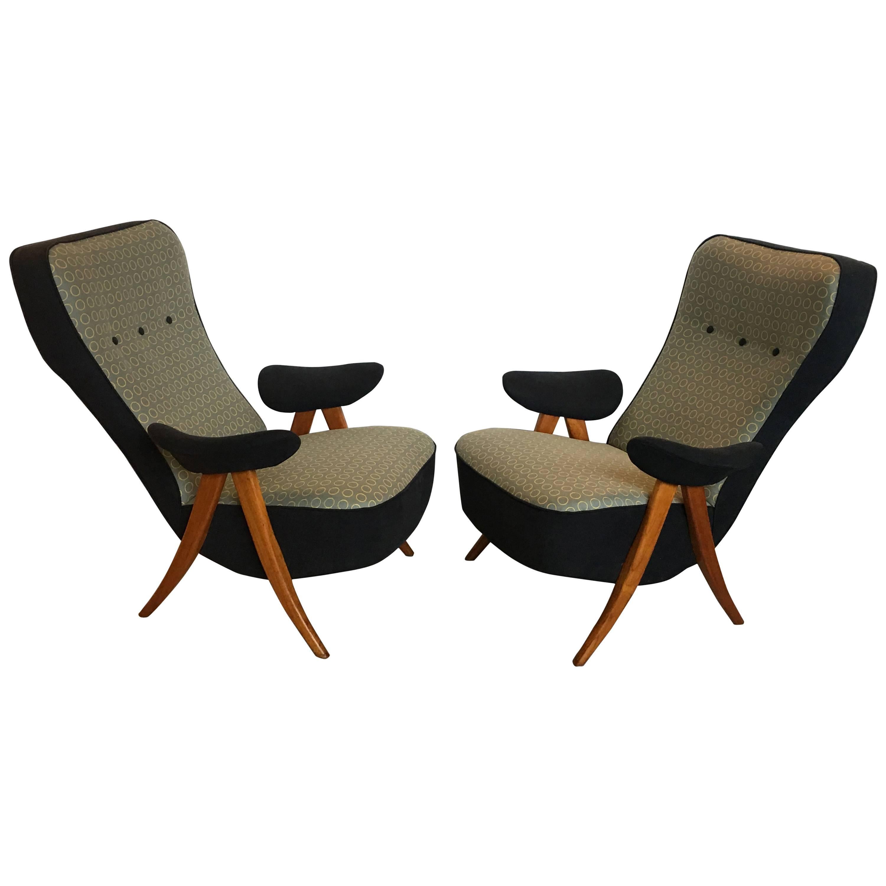 Pair of Model 105 Lounge Chairs by Theo Ruth for Artifort