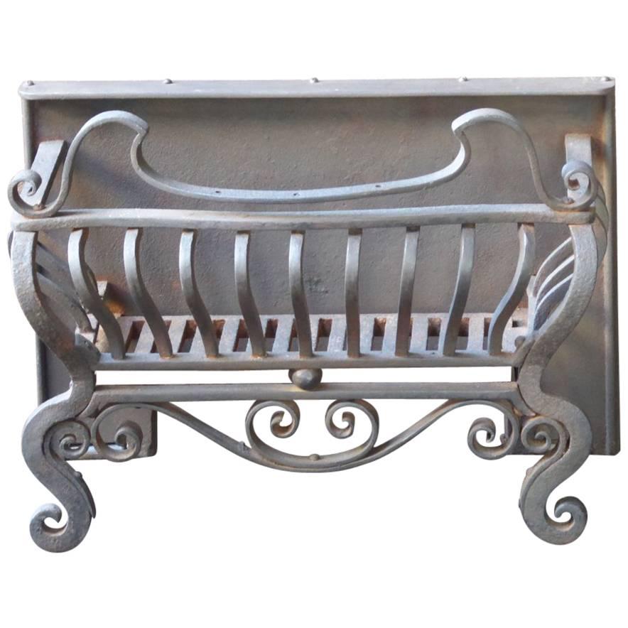 English Art Nouveau Fireplace Grate or Fire Basket