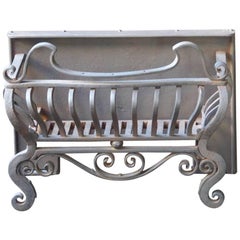 Used English Art Nouveau Fireplace Grate or Fire Basket