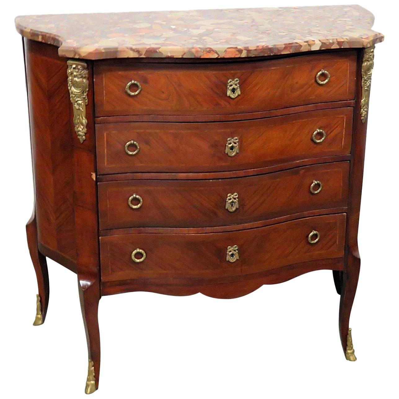19th Century Jansen Style Marble-Top Commode