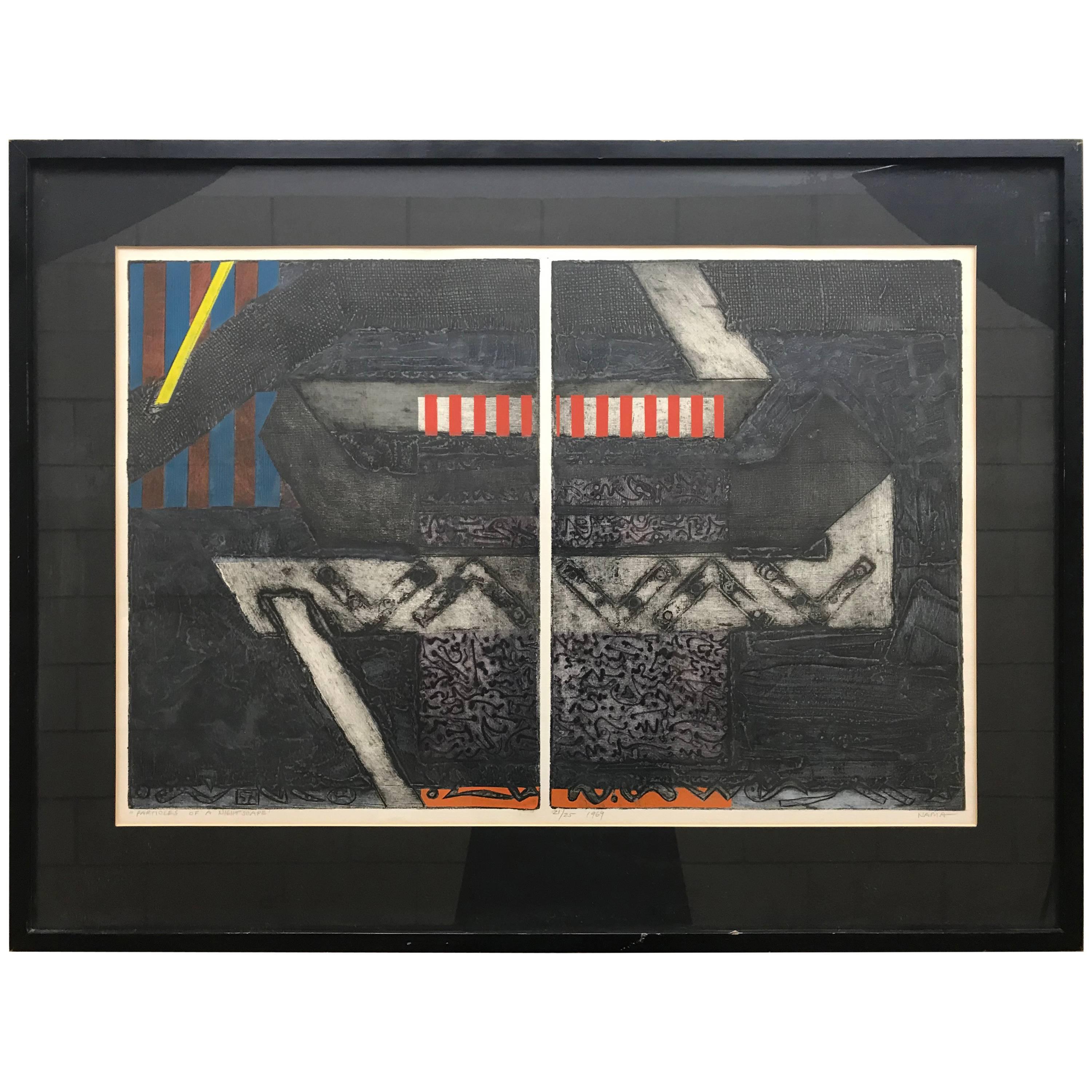 1960s Abstract Serigraph with Provenance by Listed Artist George Nama New York