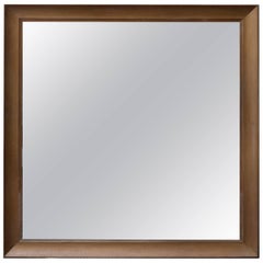 Monumental Square Gold Finish Wall Mirror by James Mont