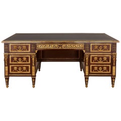 Louis XVI Style Mahogany and Gilt Bronze Writing Desk