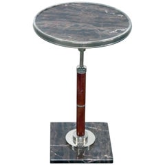 Art Deco or Machine Age Style Marble Top Pedestal Table