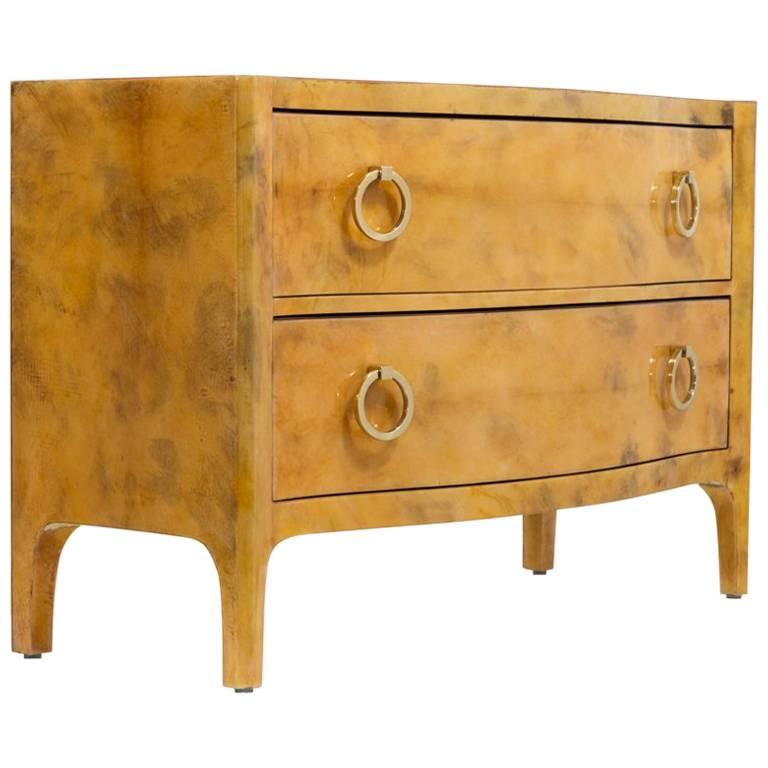 Lacquered Goatskin Two Drawer Commode Circa 1980s For Sale At 1stdibs