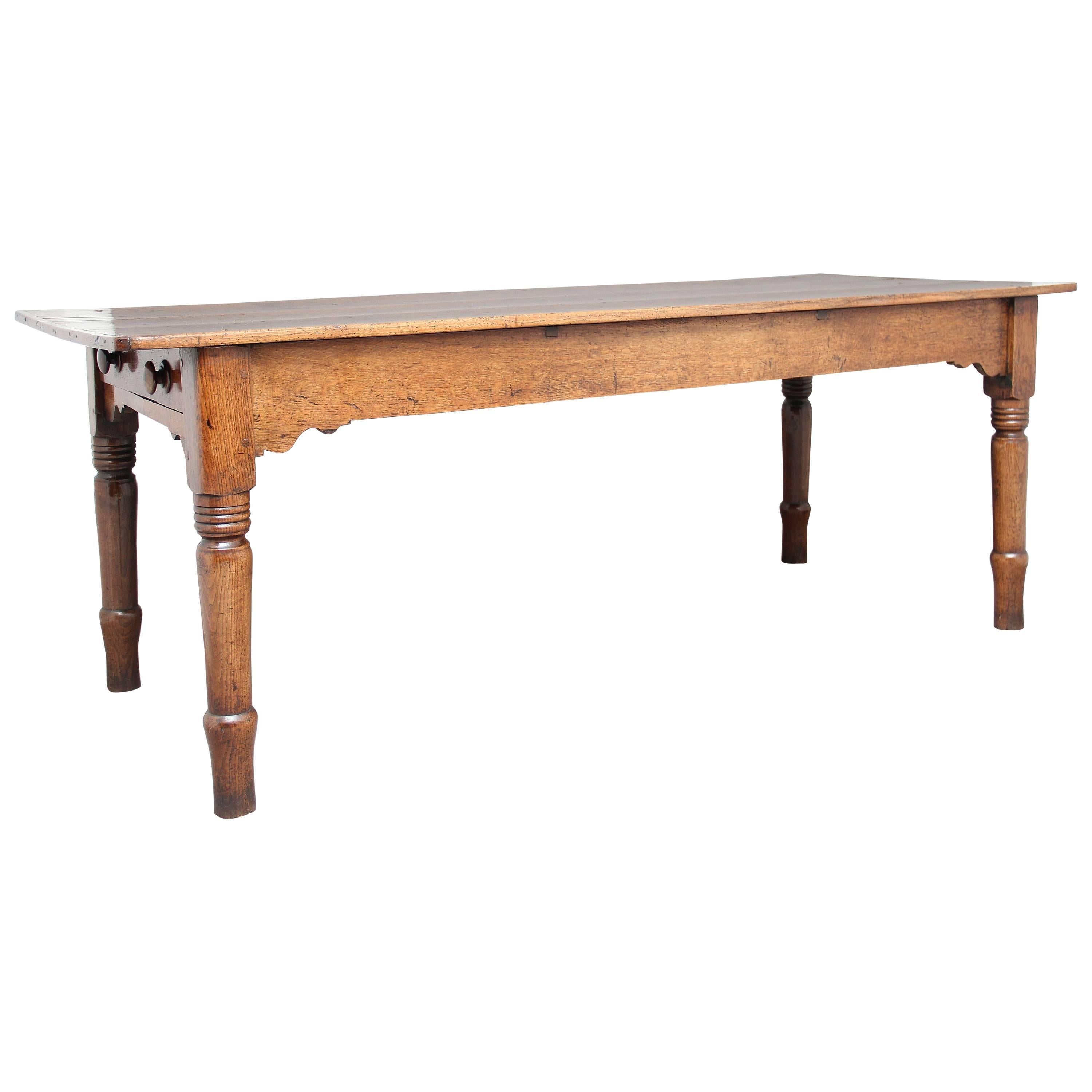 Early 19th Century Oak Farmhouse Table