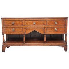 Antique Early 19th Century Oak Potboard Dresser