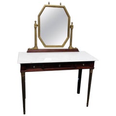 Jansen Style Marble-Top Vanity with Mirror