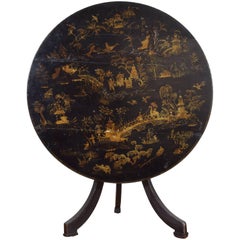 French Chinoiserie Tilt-Top Table, Second Quarter of the 19th Century