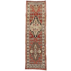 Used Turkish Oushak Runner with Traditional Style, Hallway Runner