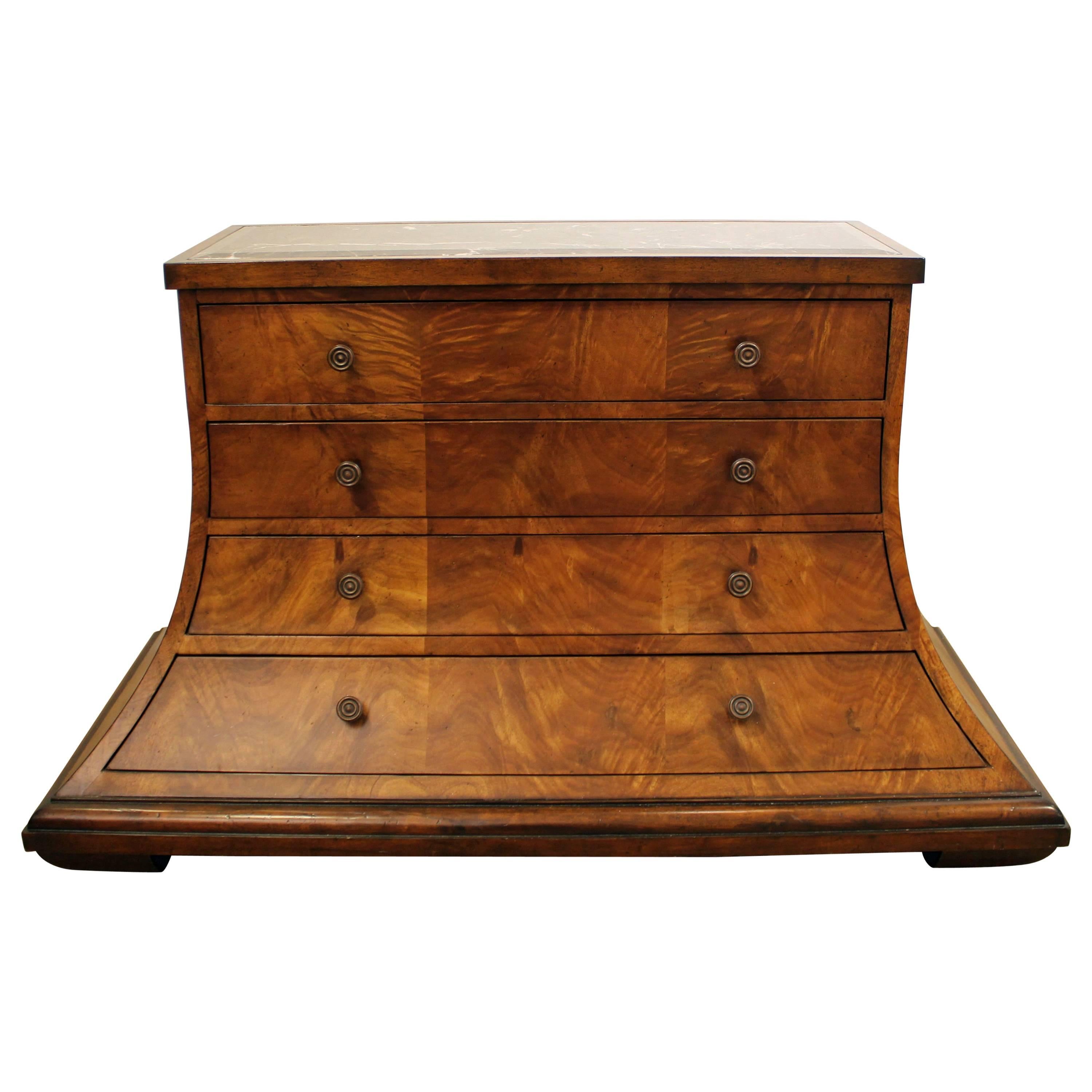 Monarch Furniture for Century Burl Wood Stone Top Trapezoid Dresser