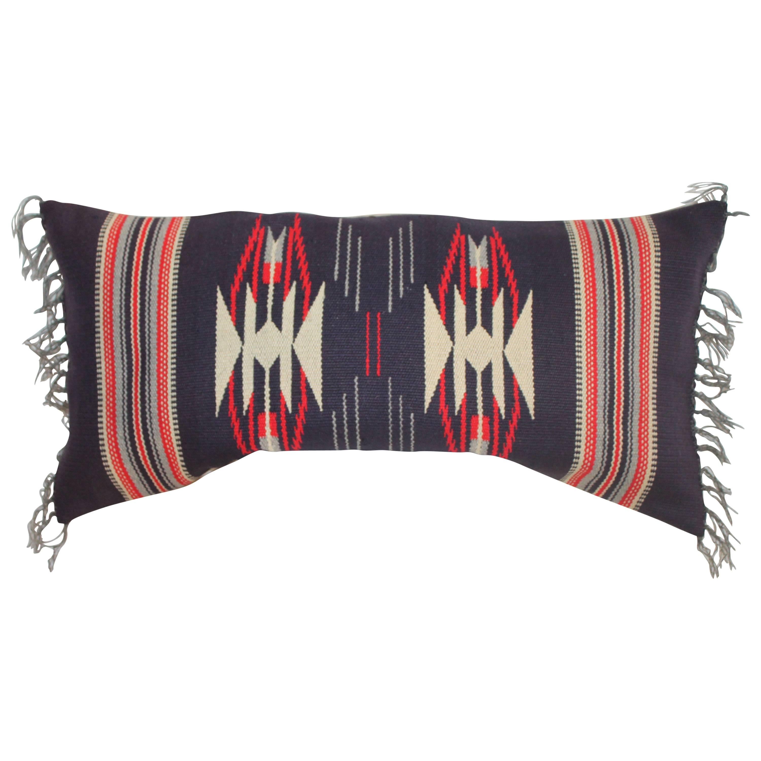 Mexican Indian Serape Bolster Pillow
