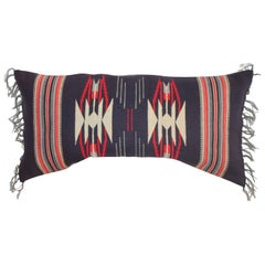 Antique Mexican Indian Serape Bolster Pillow