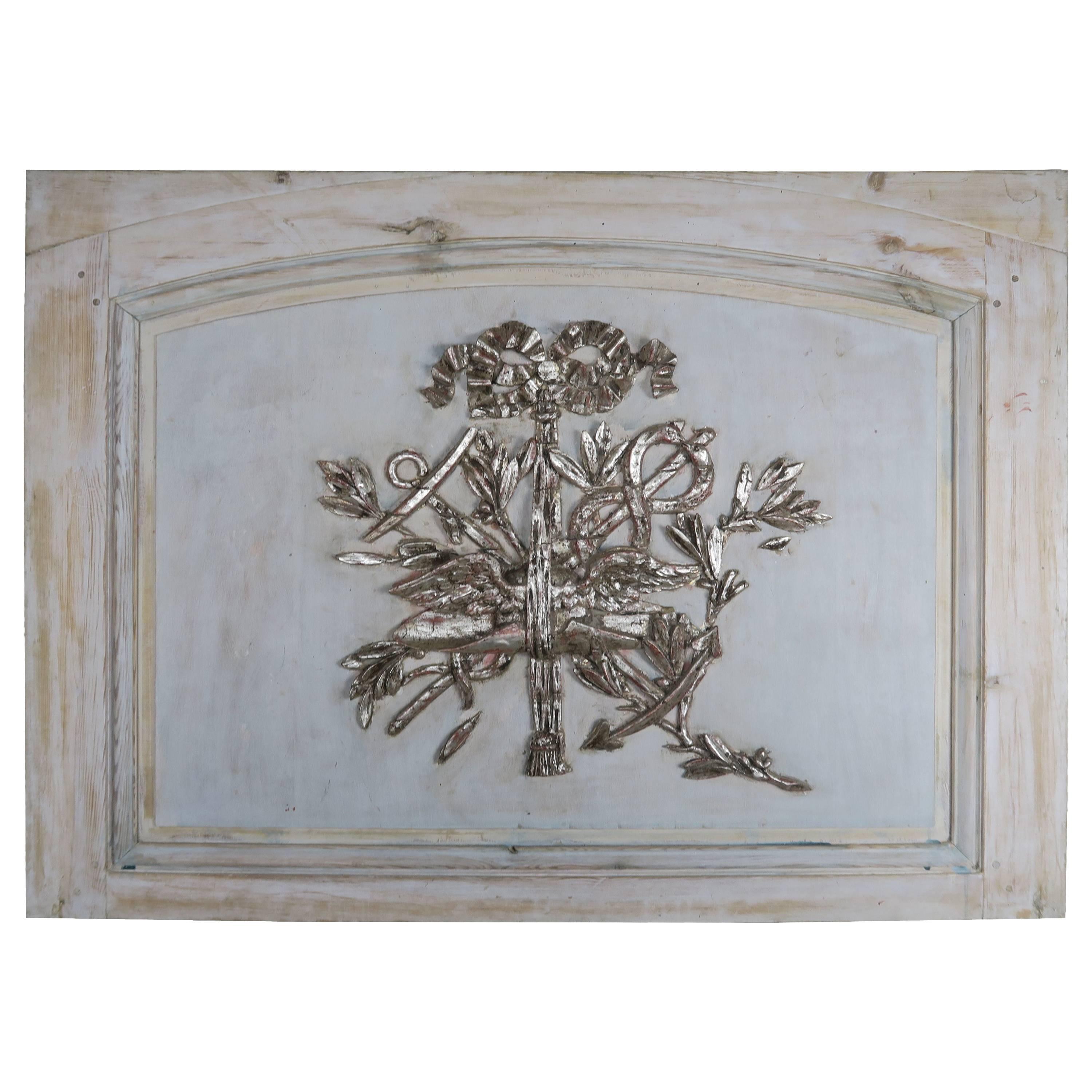 19th Century French Painted and Silver Gilt Panel
