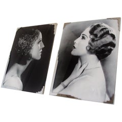 Vintage Pair of Large Iconic English Art Deco Chrome Geometric Photo Frames by FoFrame