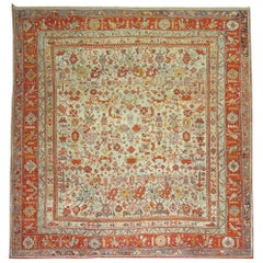 Phenomenal Antique Turkish Oushak Rug