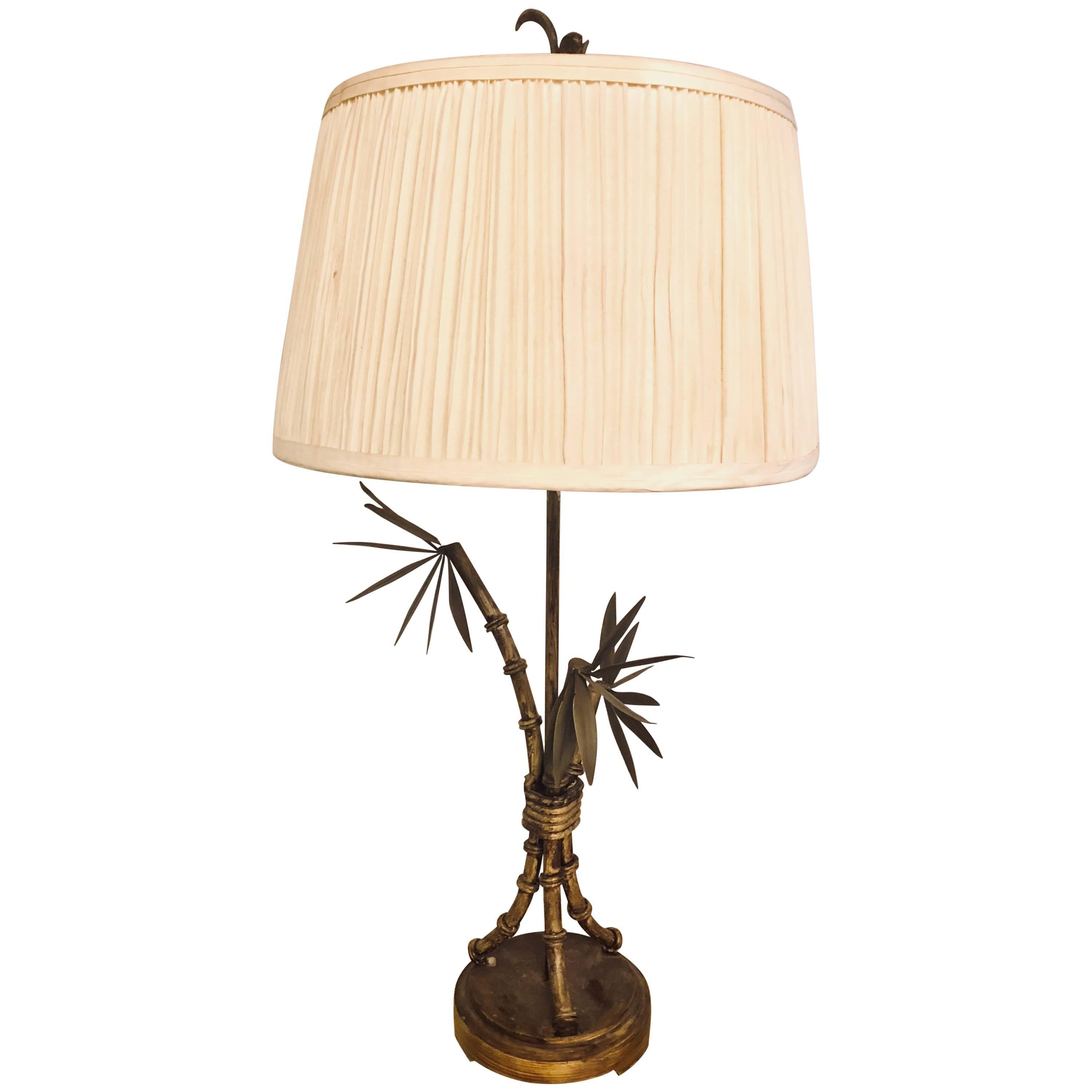 Faux Bois Hollywood Regency Table Lamp In The Manner Of Jansen