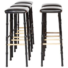 Jacques Adnet, Pair of Bar Stools (2 stools only)
