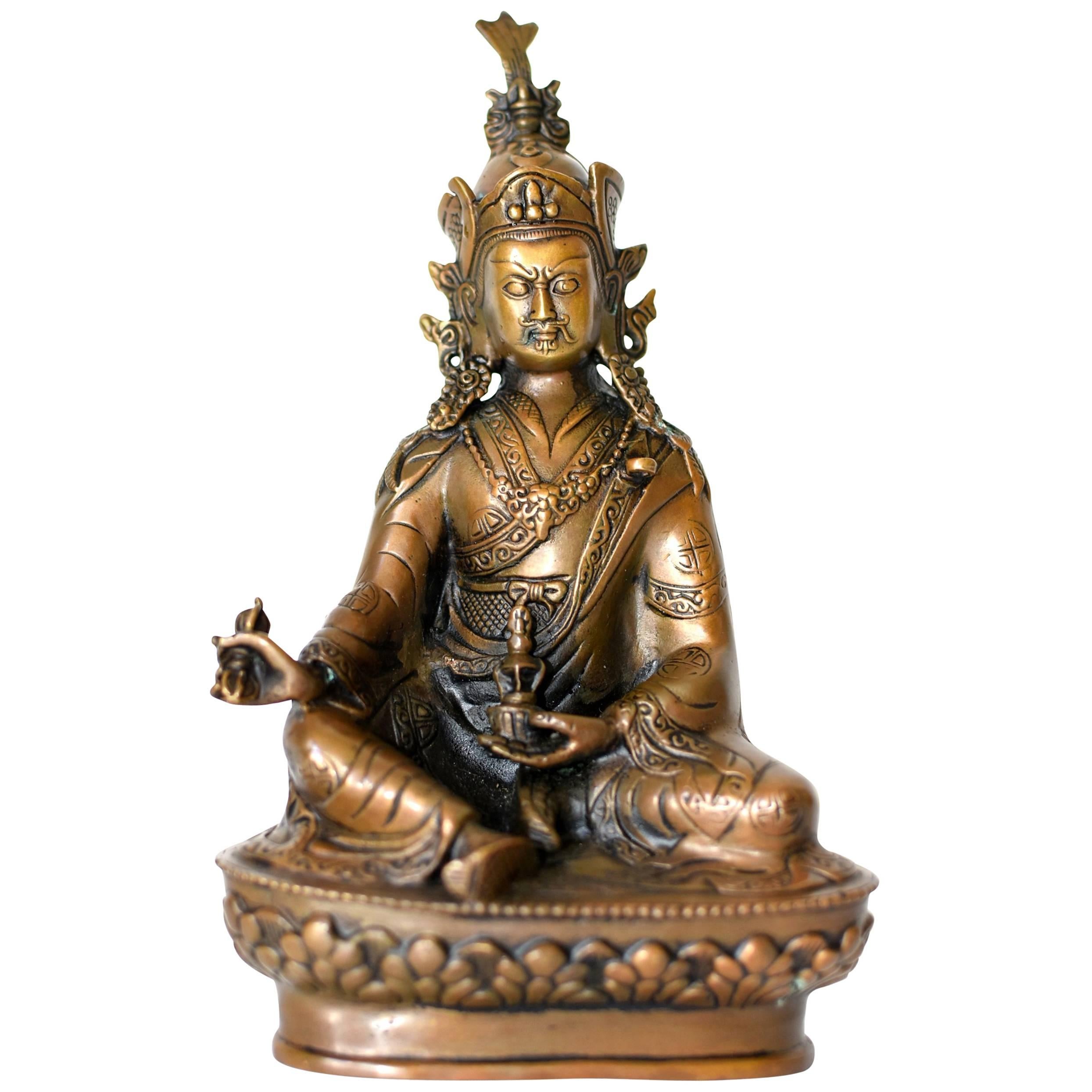 Bronze Tibetan Statue of Teacher, Padma Sambhav