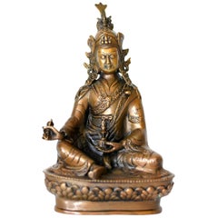 Bronze Tibetan Statue of Teacher, Padma Sambhav