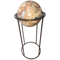 Modern Revolving Globe in Brass Stand