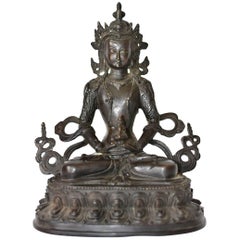 Amitayus tibetano di bronzo