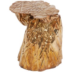 Christopher Prinz "Wrinkled Side Table" in Living Brass