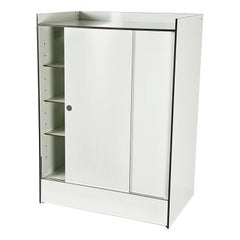 White Laminated Plastic Storage Unit with Shelves & Sliding Doors, La Rinascente