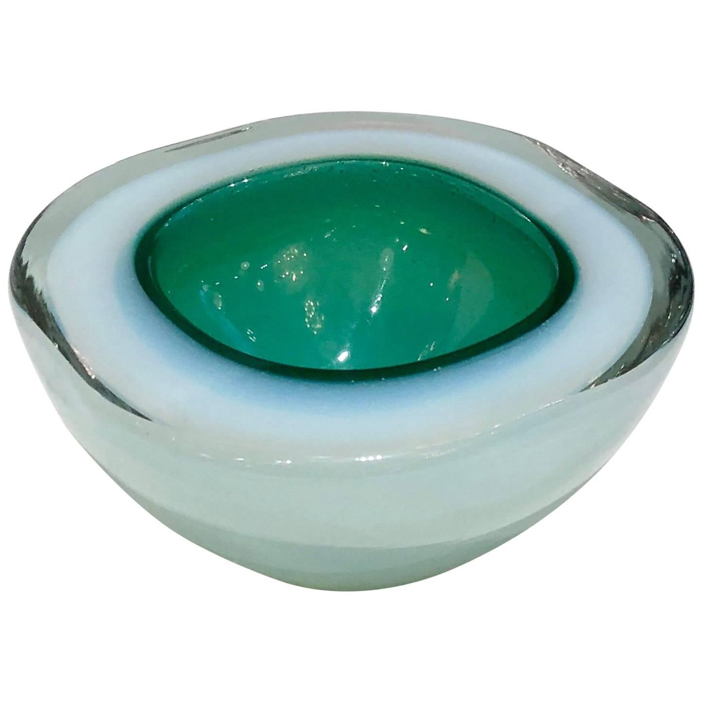 1960s Green Murano Glass Dish