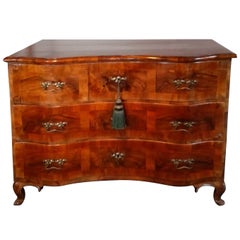 Barock Chest of Drawers Double Curved Burl Walnut France, 18th Century