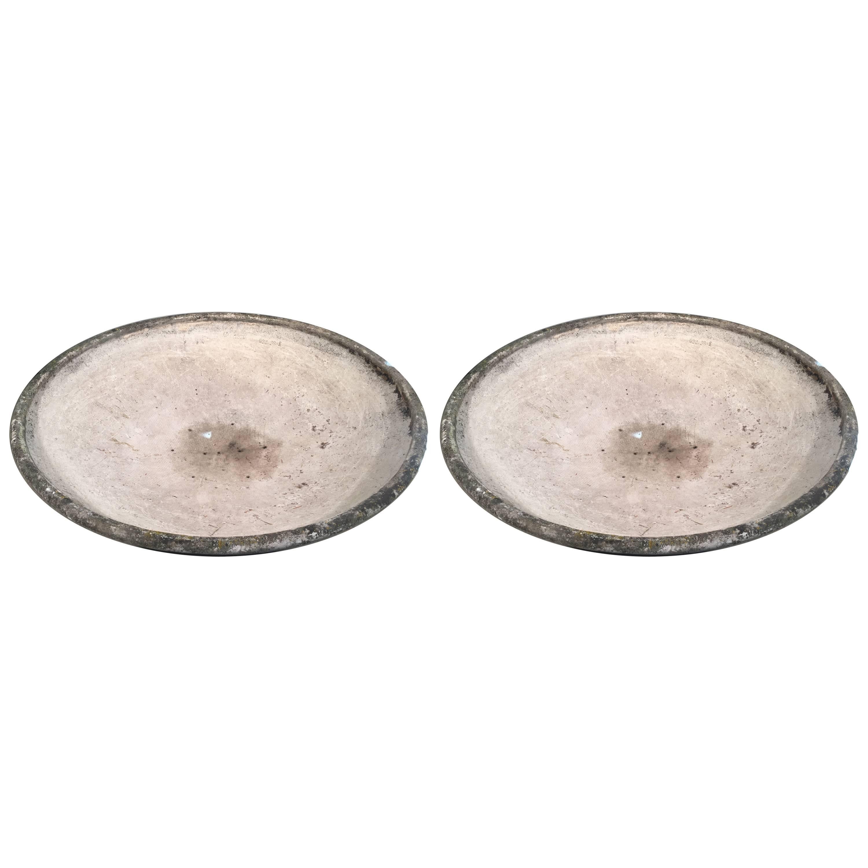 Pair of Large Willy Guhl Bowl Saucer Planters