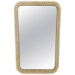 Italian Design Mirror in Perforated Metal and Brass