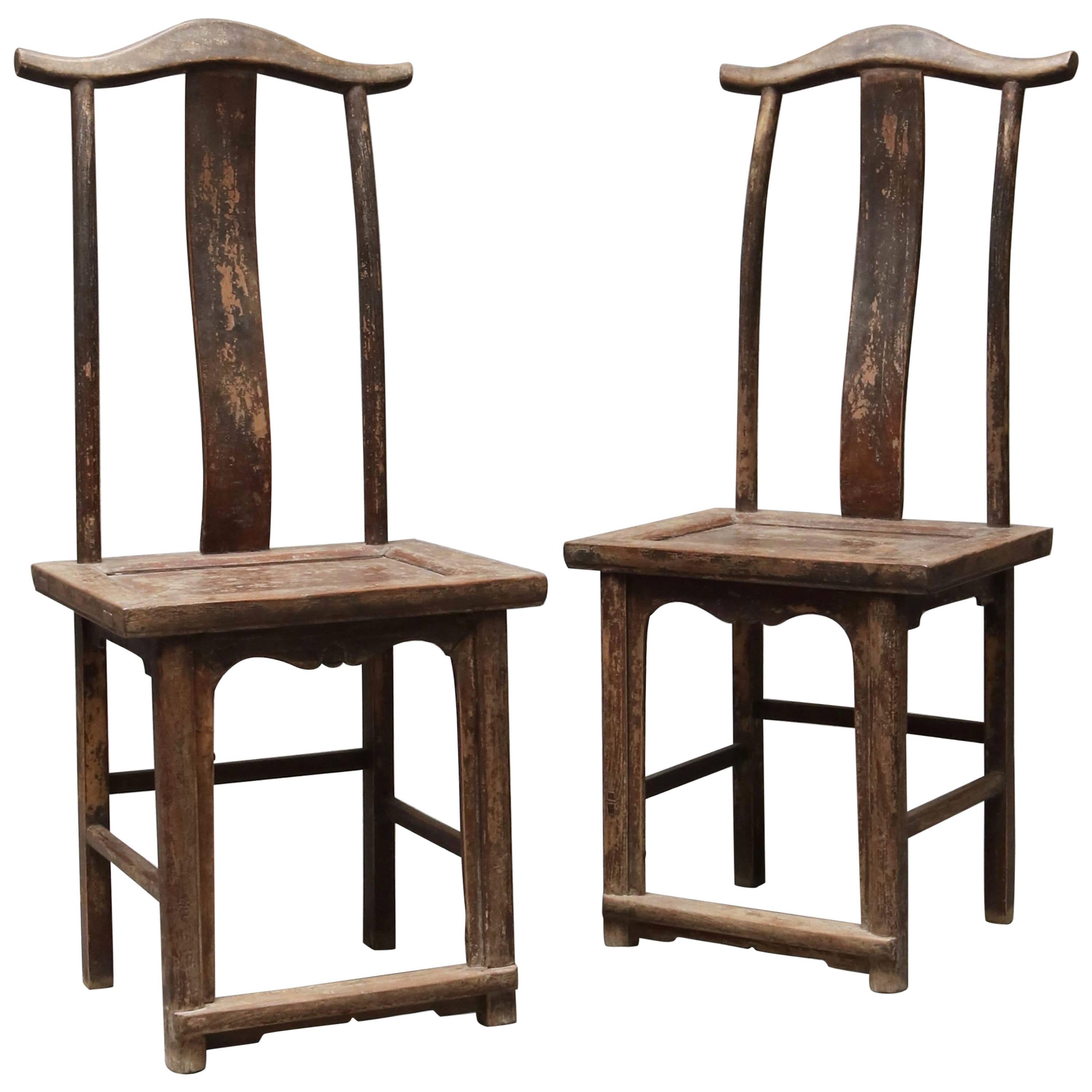 Pair of Chinese Wooden Stool from the Shanxi Province For Sale