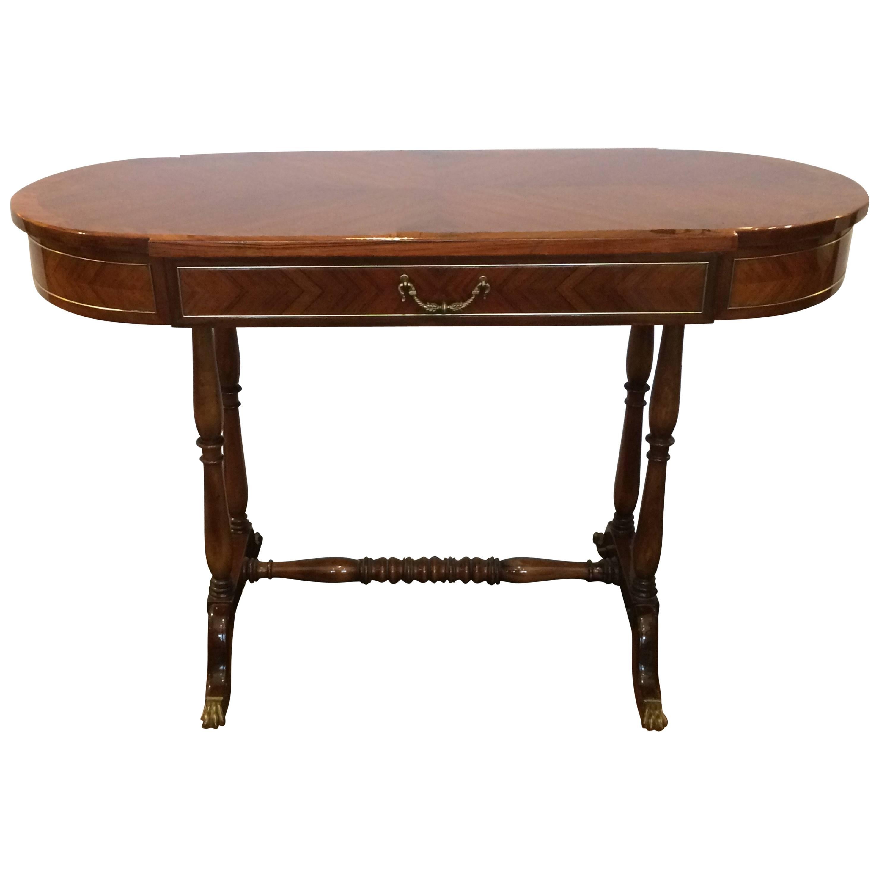 Very Elegant Glossy Wood Console Table or Writing Desk