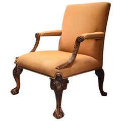 Antique Early 20th Century Fine Quality Georgian Style Mahogany Gainsborough Armchair